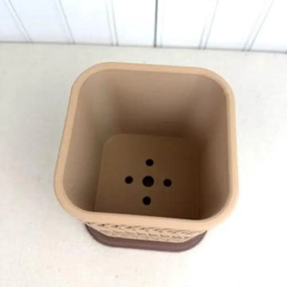 The Glowtide Planter, Indoor Flower Pot, Tabletop Planter. Woven Design